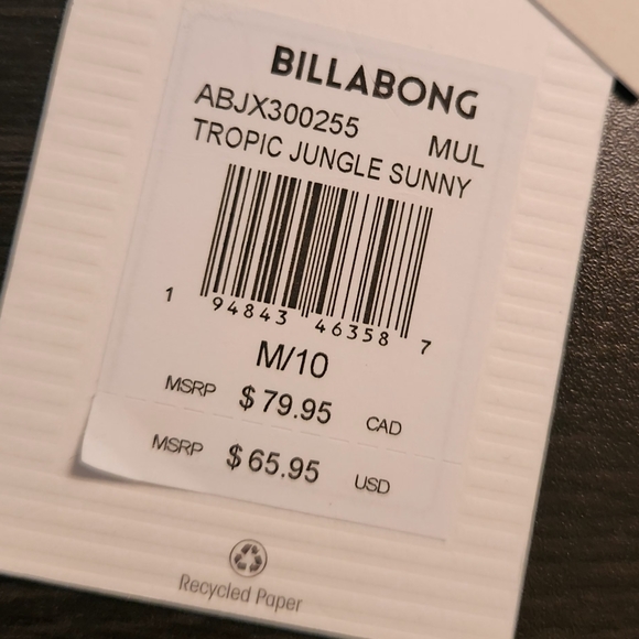 Billabong Reversible Tropic Jungle Sunny Swim Top. NWT! Girls M/10 - Picture 5 of 5